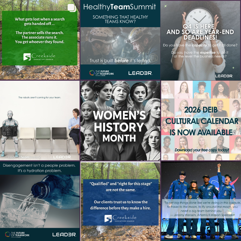 graphic with examples of social media images