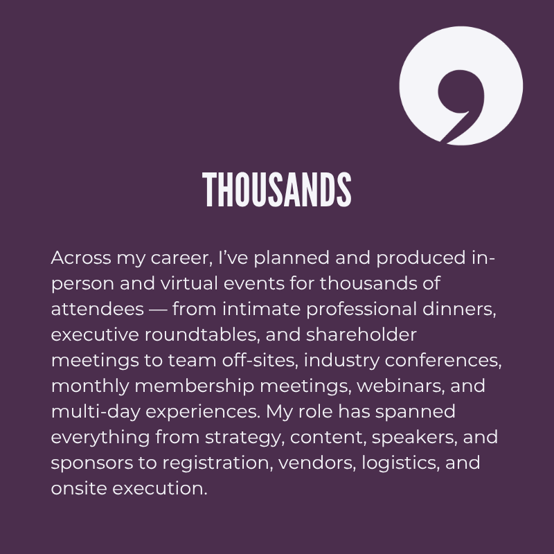 graphic stating that i've planned events for thousands of people