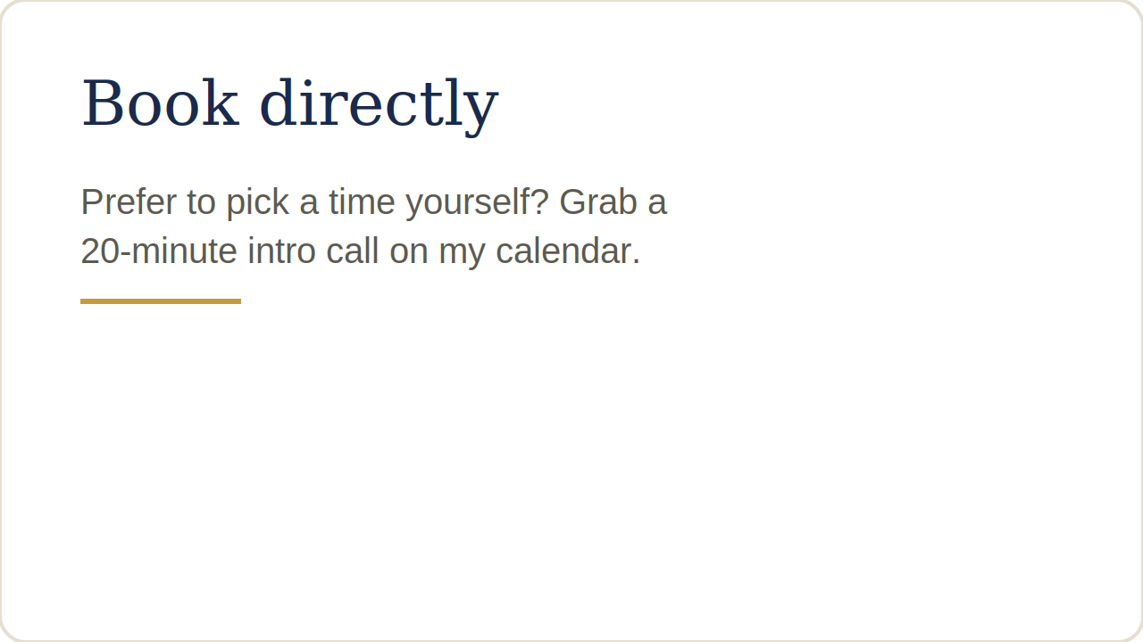 'Book directly' offering a 30-minute free consultation for bookkeeping and payroll