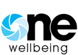 Logo of One Wellbeing with a stylized camera shutter in blue and the text 'one wellbeing' beneath it.
