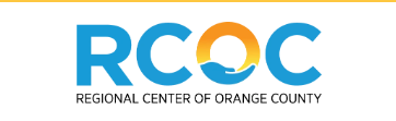 Logo of the Regional Center of Orange County (RCOC) with blue, yellow, and orange letters