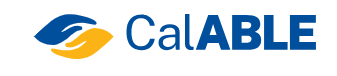 CalABLE logo with blue and yellow swoosh design