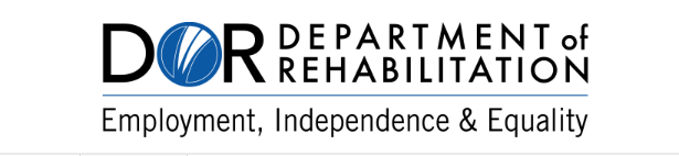 Logo of the Department of Rehabilitation with the words 'Employment, Independence & Equality' underneath.