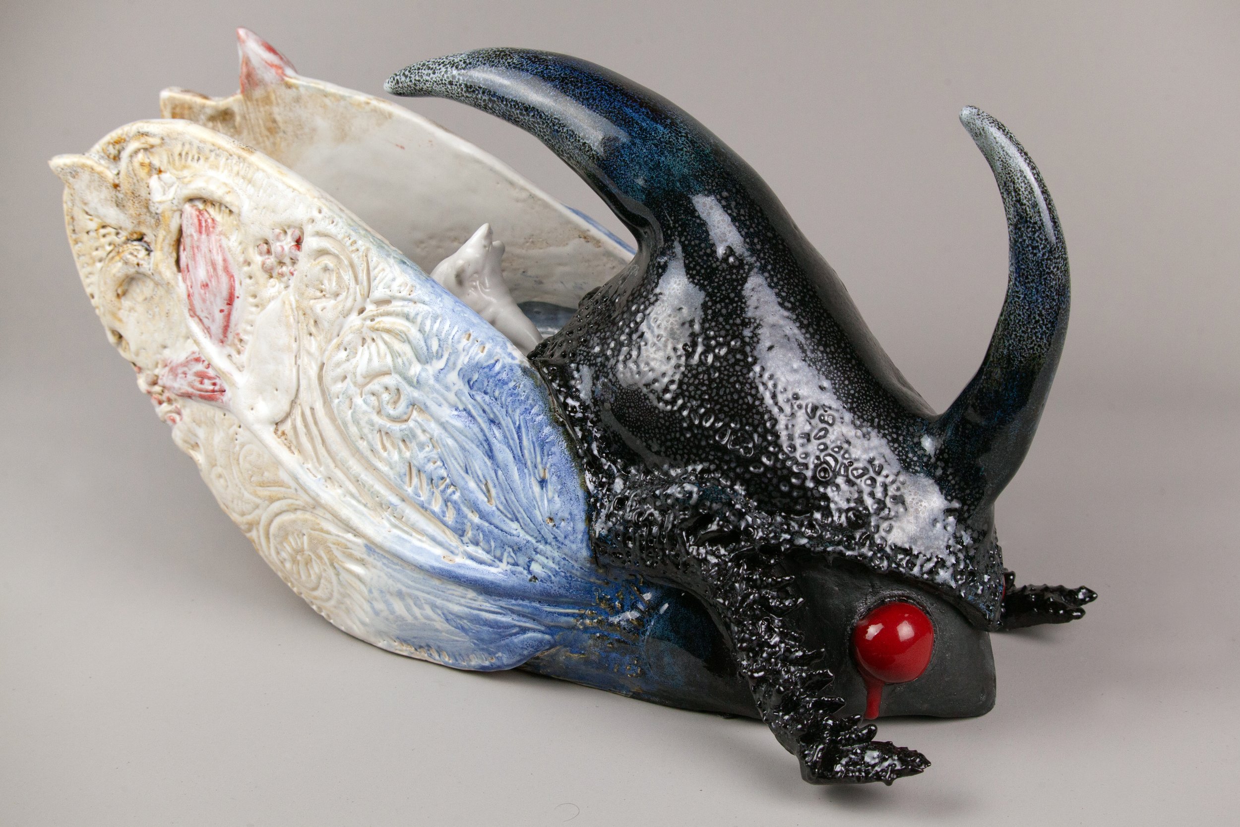 PARASITIC PUPAE - Stoneware, various glazes. 40cm