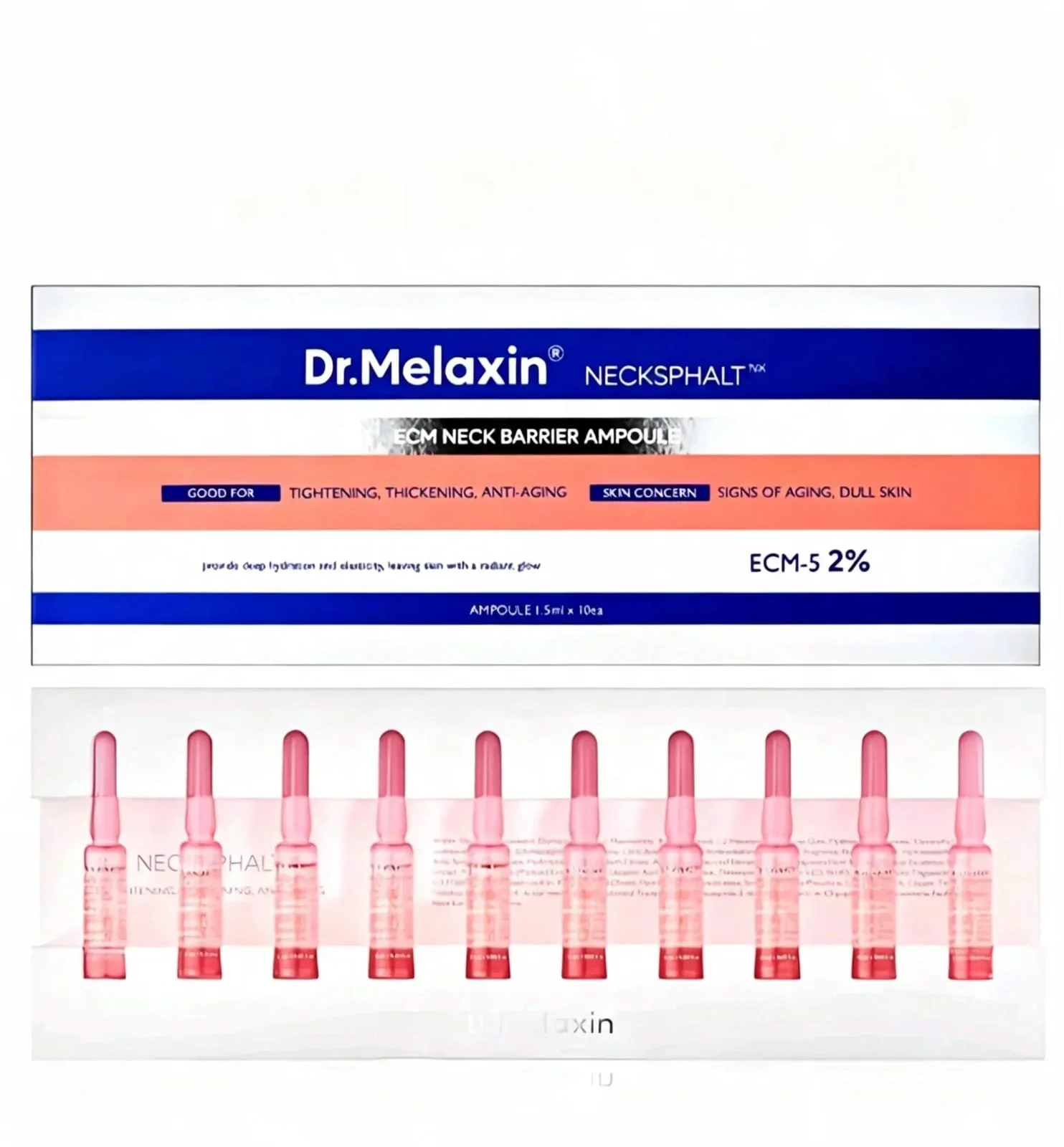 Dr. Melaxin Necksphalt Neck EBM Barrier Serum | Anti-aging Serum Skin Thickness | Neck Wrinkle | Lifting, Elasticity | Korean Skincare 10 pcs
