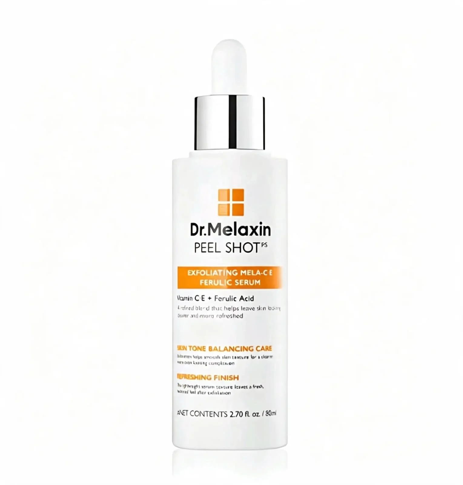 Dr. Melaxin Peel Shot Exfoliating Mela C·E Ferulic Serum 80ml – Vitamin C & E Brightening Serum for Uneven Skin Tone