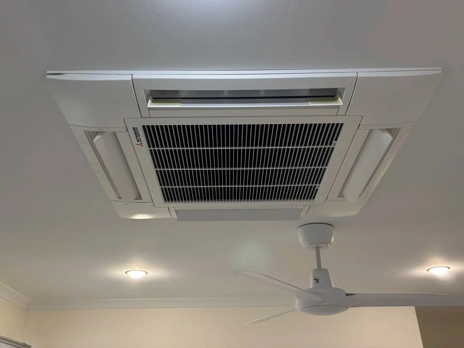 Air conditioning cassette system installed in mackay home ceiling