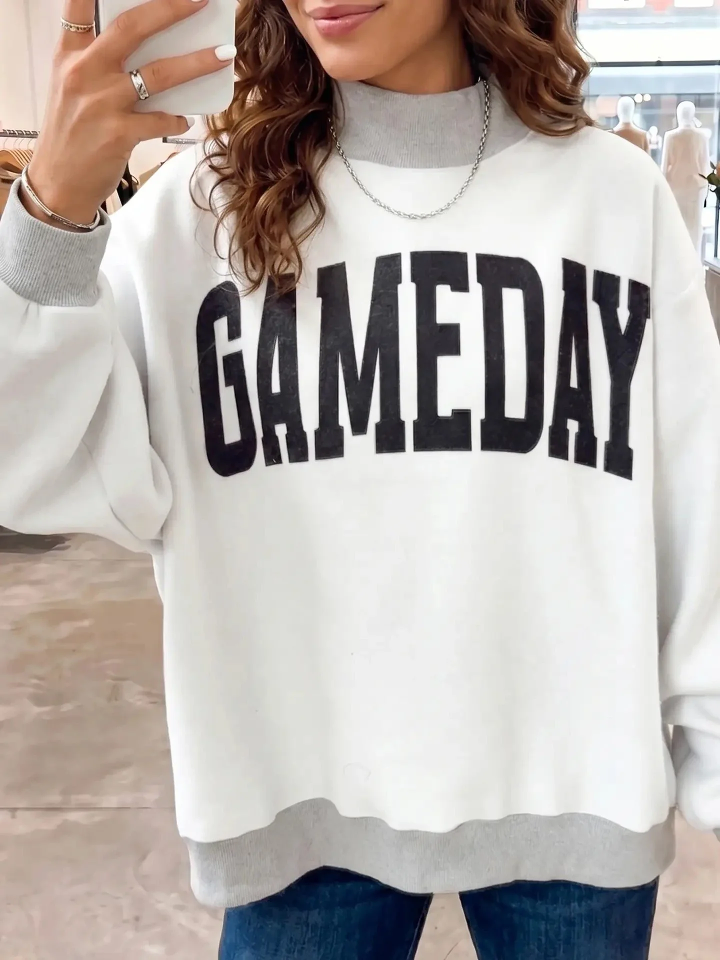 Game Day Mock Neck Sweatshirt