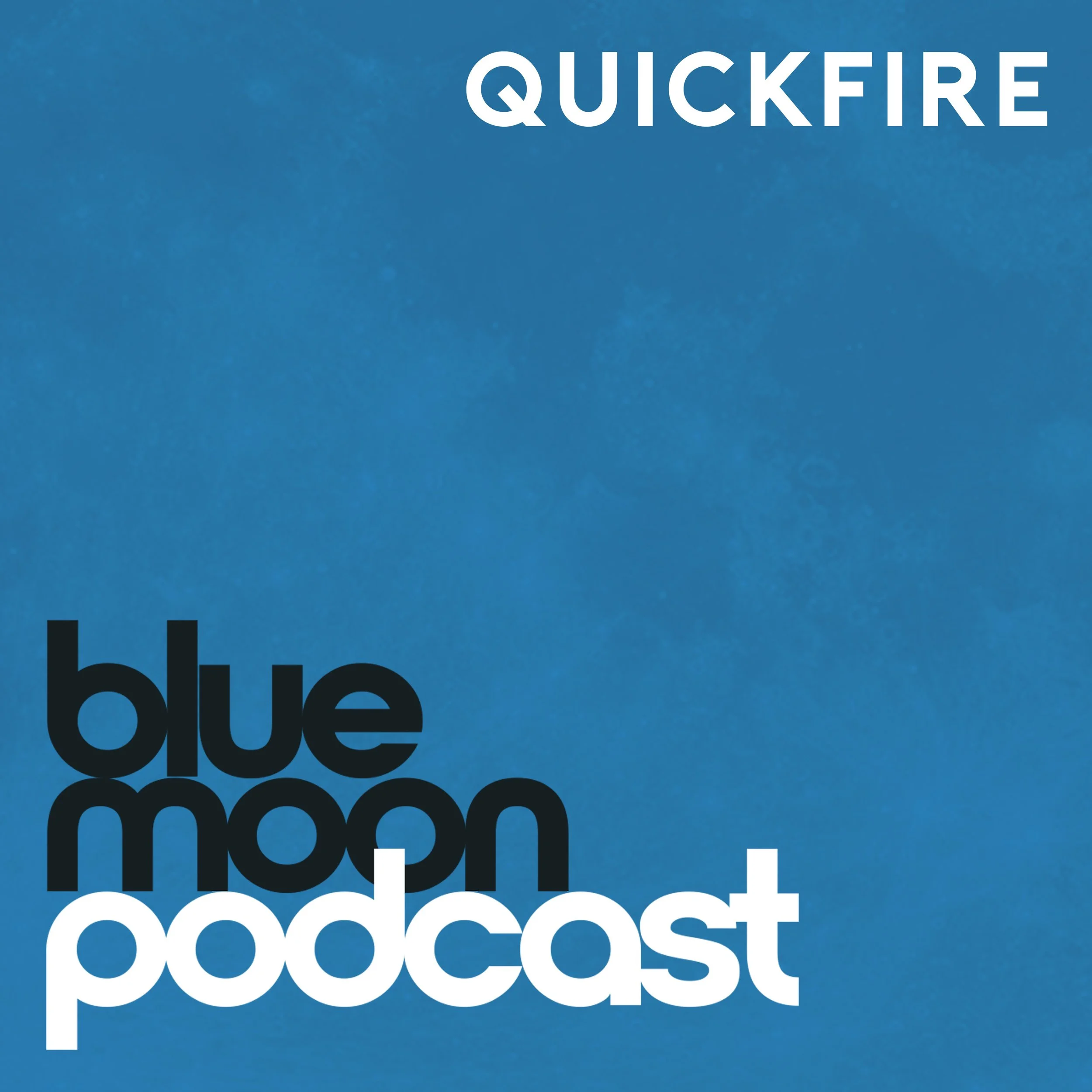 Close-up of a blue background with the word 'QUICKFRE' in large white letters and partially visible black text that reads 'blue' and 't'.