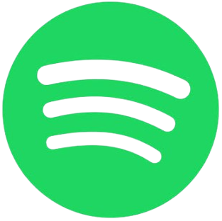 Green Spotify logo with white curved lines