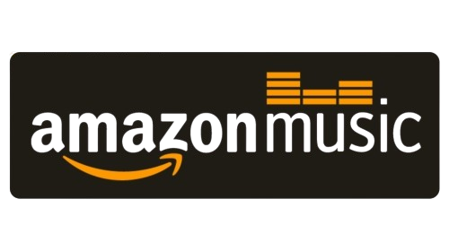 Amazon Music logo with stylized orange sound wave above the text.