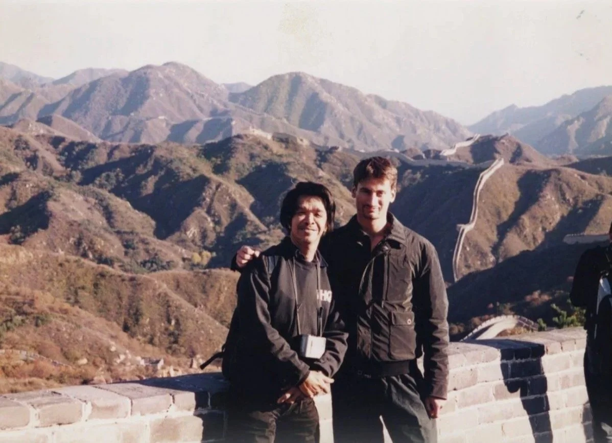 With my friend, the late Sifu Hawkins Cheung on the Great Wall in China, 2001.
