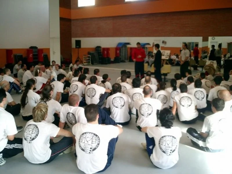 Teaching a seminar in Puglia, Italy, 2003 