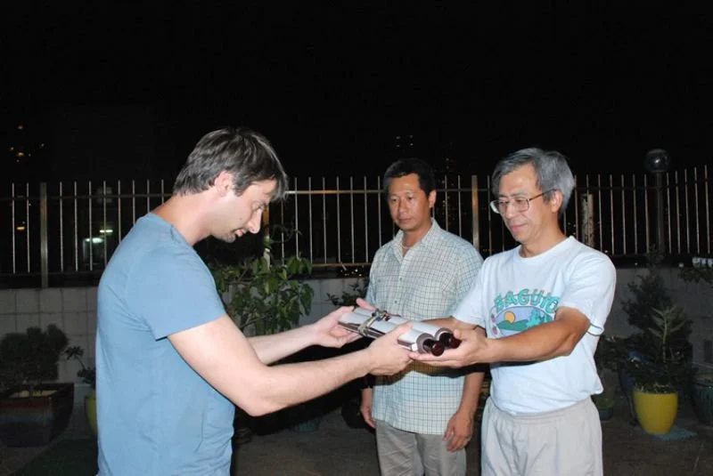 Receiving some scrolls for my Kwoon from Sifu Michael Tang