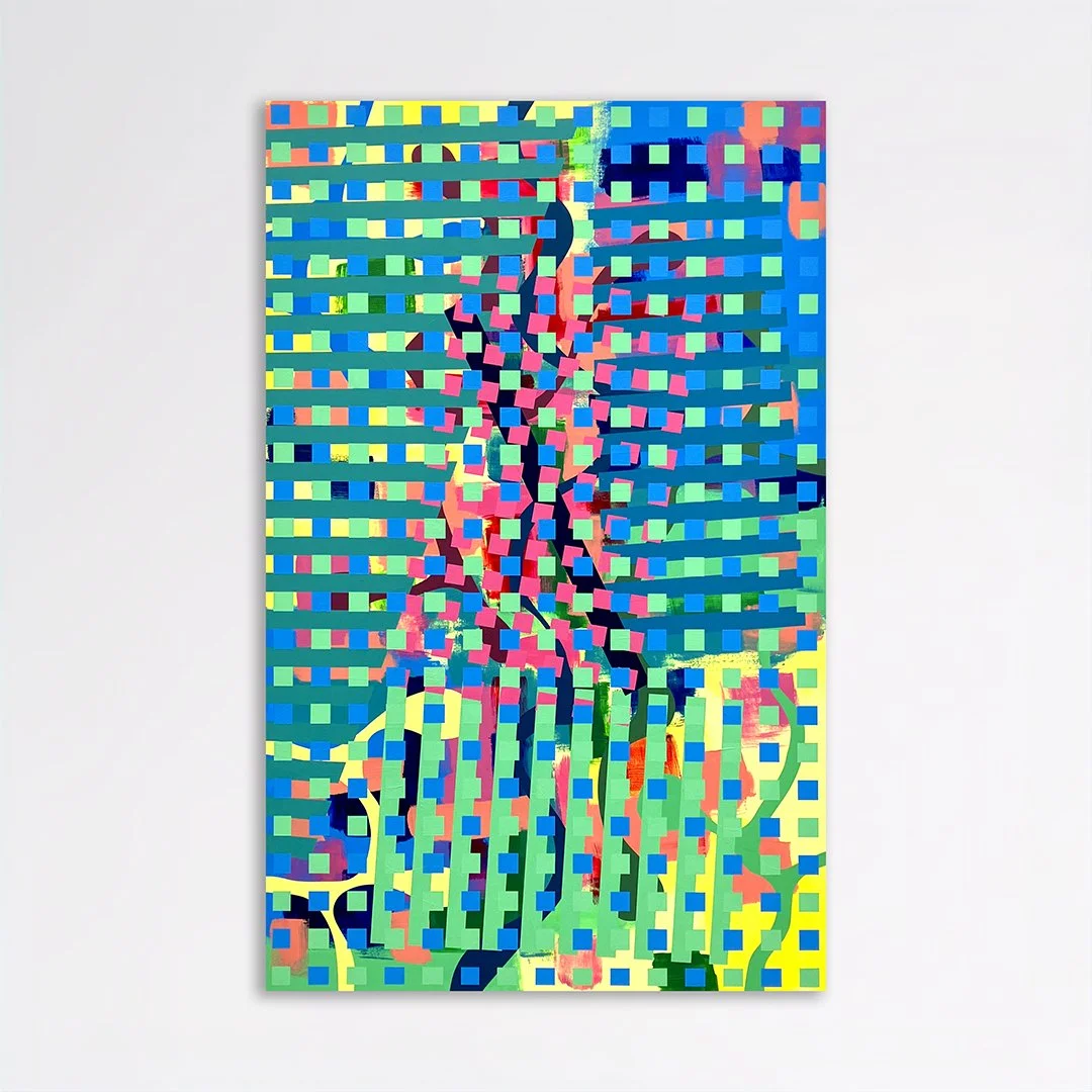 Structural Camouflage No. 09, 2024, Acrylic on canvas, 48x30"