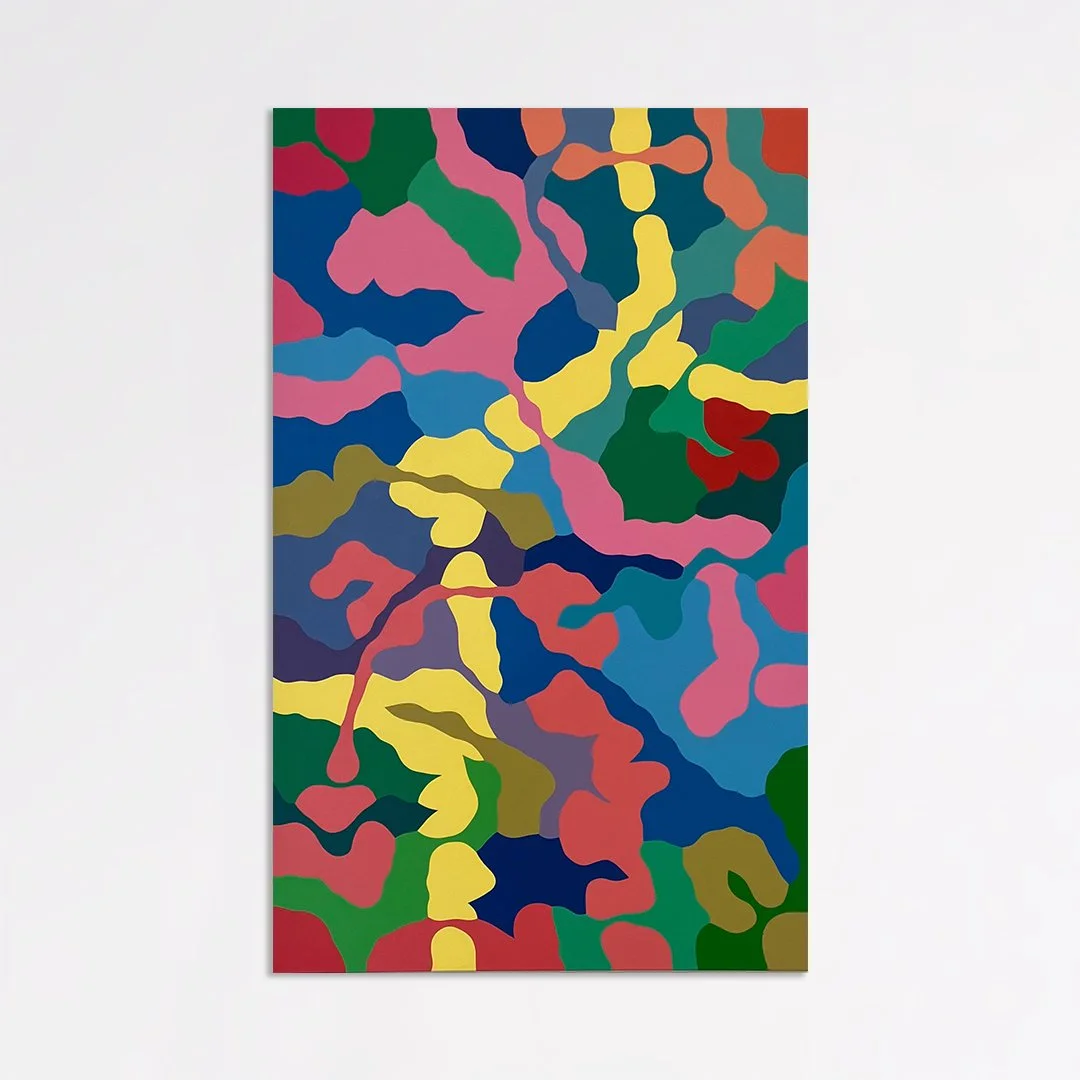 Structural Camouflage No. 19, 2025, Acrylic on canvas, 48x30"