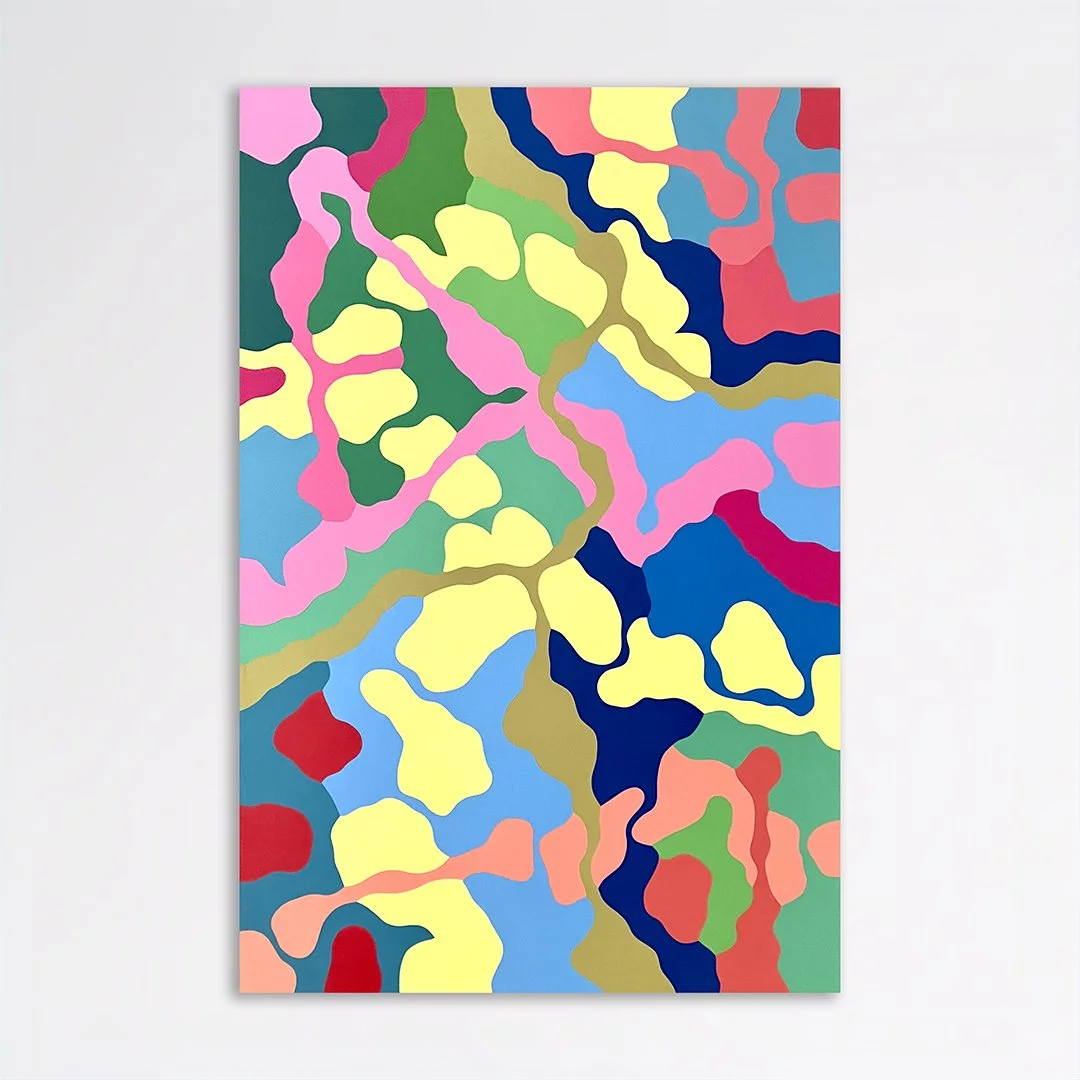Structural Camouflage No. 17, 2025, Acrylic on canvas, 36x24"
