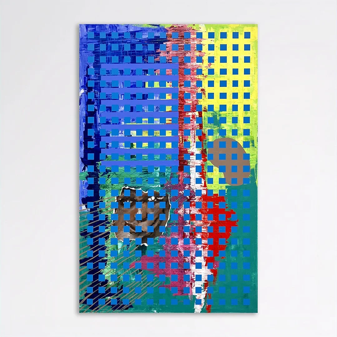 Structural Camouflage No. 06, 2024, Acrylic on canvas, 48x30"