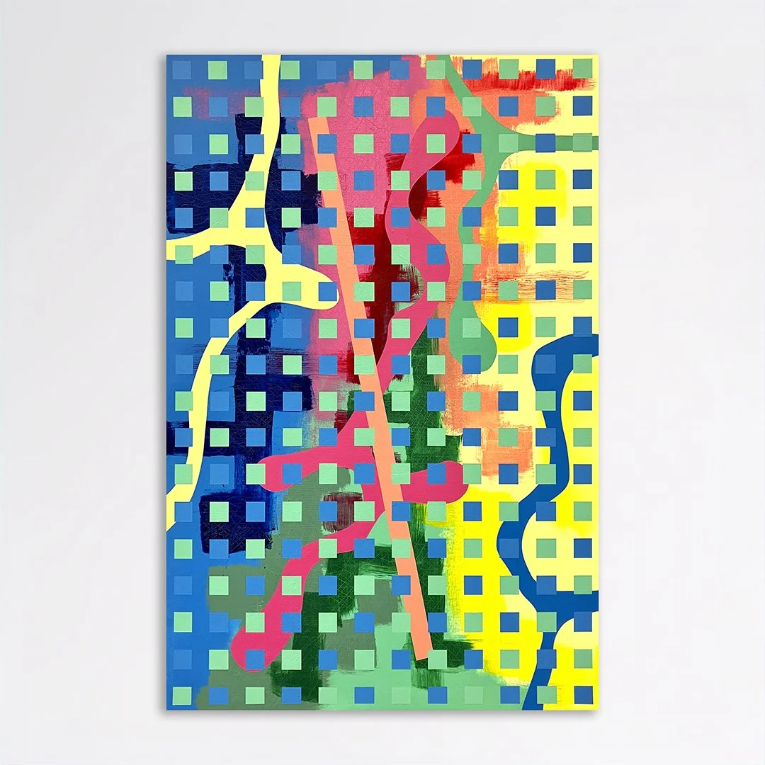 Structural Camouflage No. 07, 2024, Acrylic on canvas, 36x24"