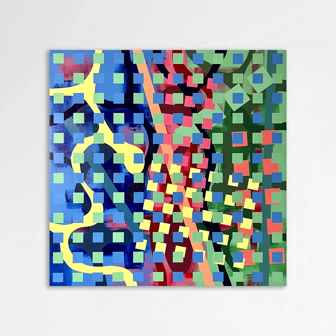 Structural Camouflage No. 10, 2024, Acrylic on canvas, 24x24"