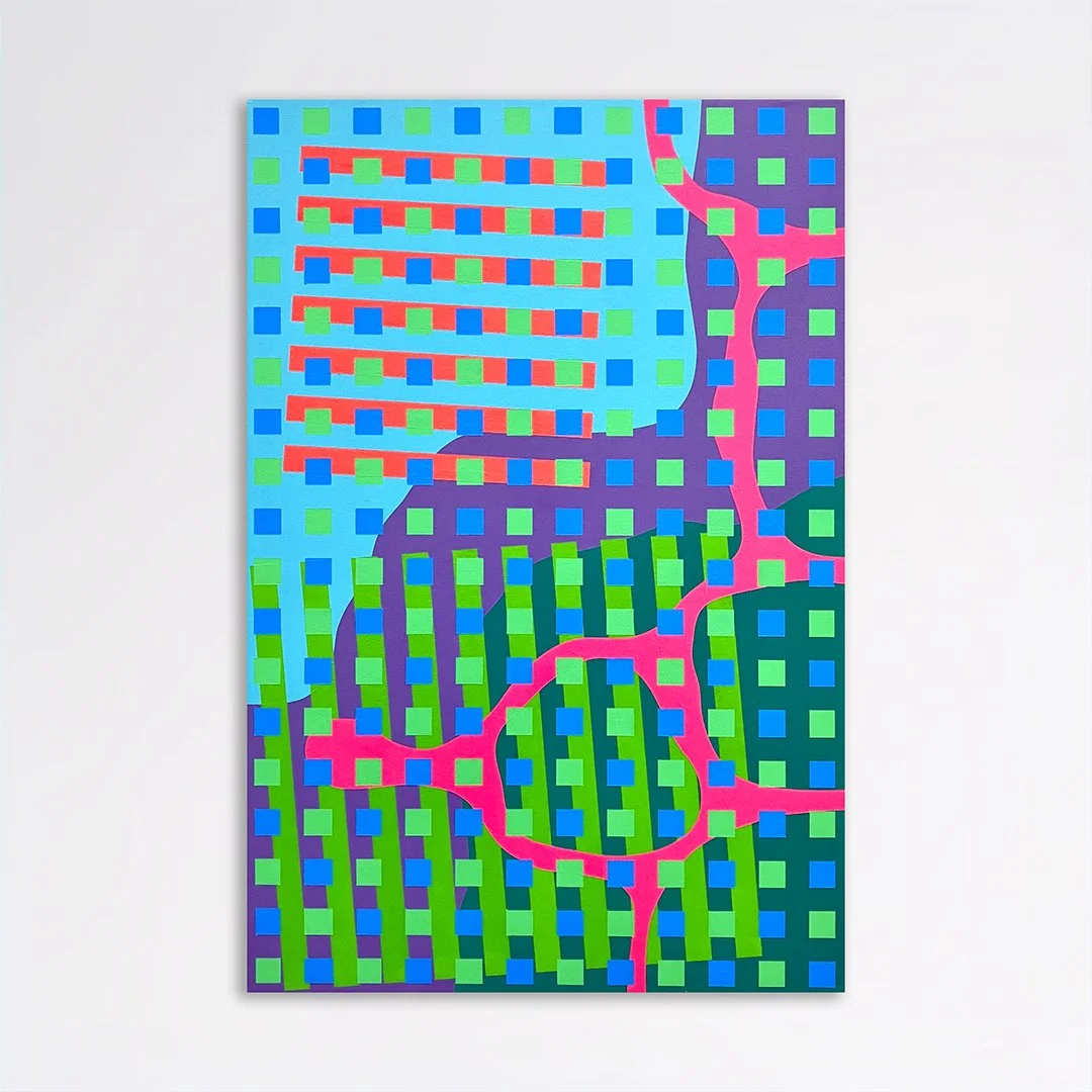 Structural Camouflage No. 11, 2025, Acrylic on canvas, 36x24"