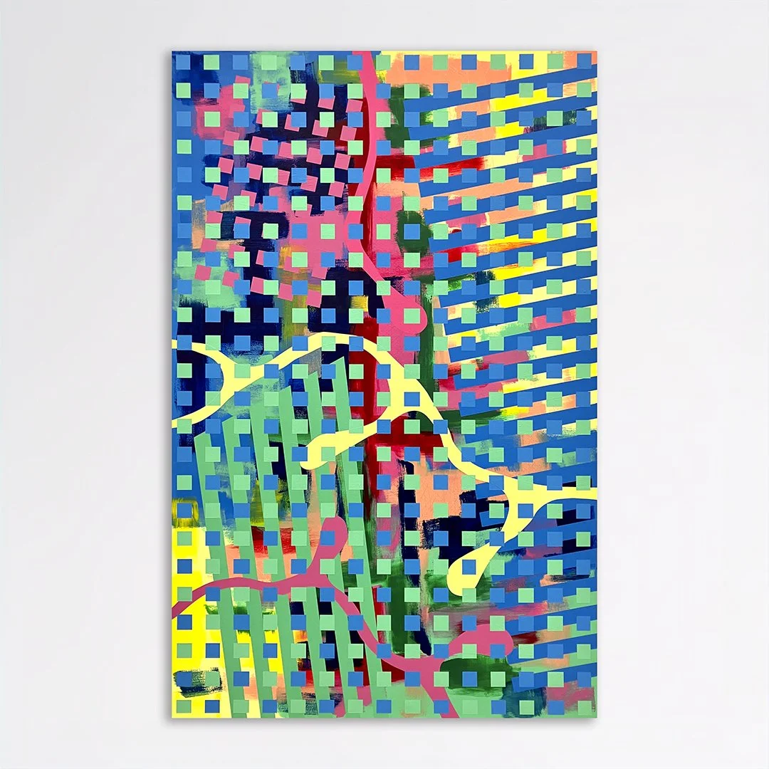 Structural Camouflage No. 08, 2024, Acrylic on canvas, 48x30"