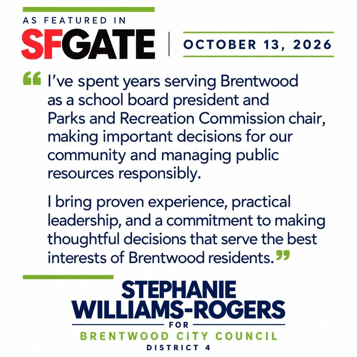 From championing adaptive recreation and inclusive playgrounds to helping return 9,000 students to classrooms, overseeing a $130 million public budget, and helping open the Isaac R. Monta&ntilde;ez School, I&rsquo;ve had the opportunity to serve Bren