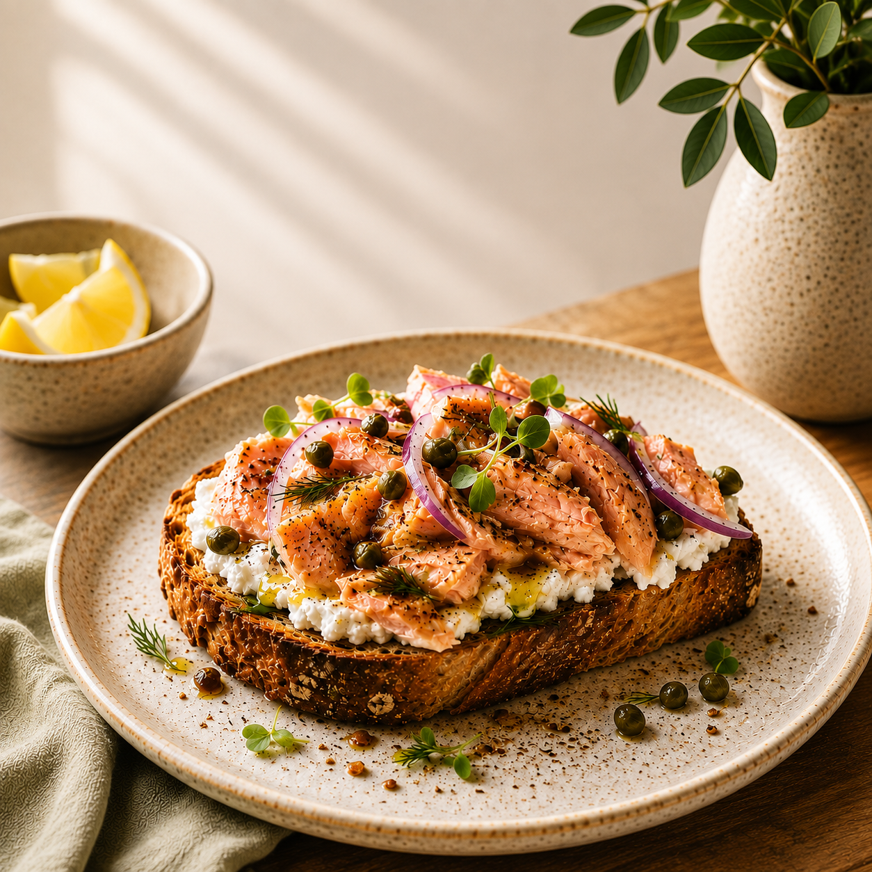 Salmon &amp; Goat Cheese Toast