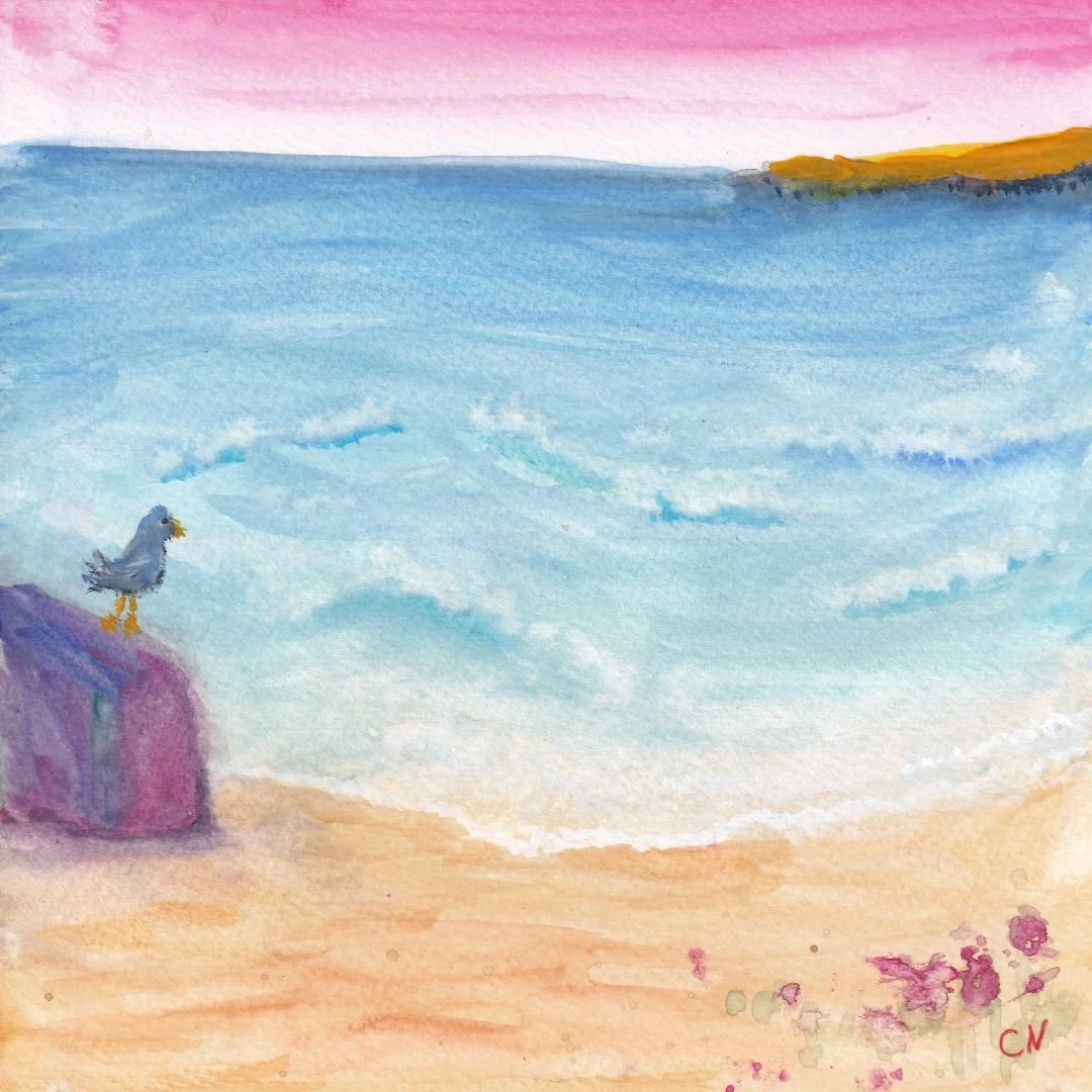 Front Row Seat - 8 x 8 inch Watercolor
100% cotton 140lb cold press paper