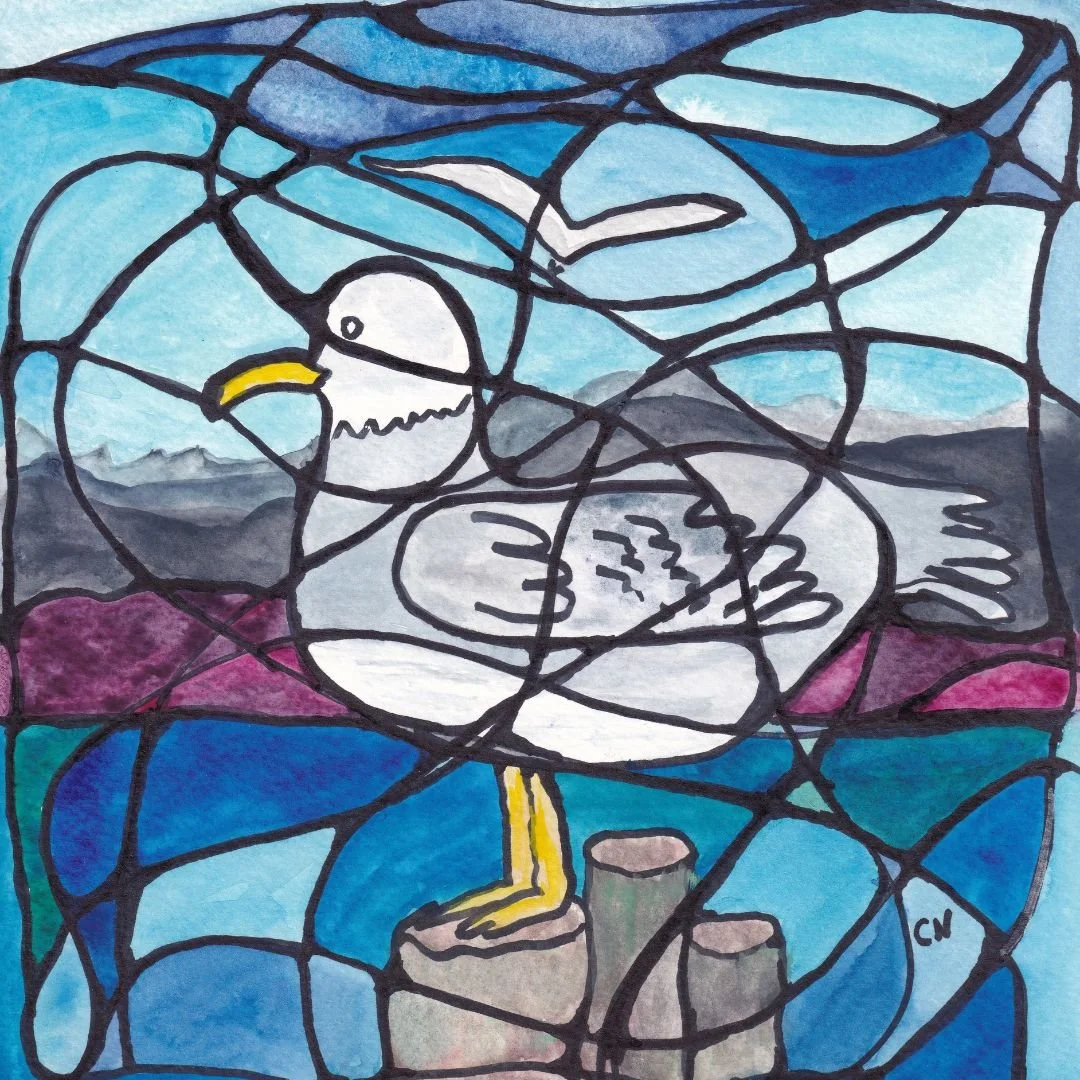 Held Together - 8 x 8 inch Watercolor and Ink 
100% cotton 140lb cold press paper