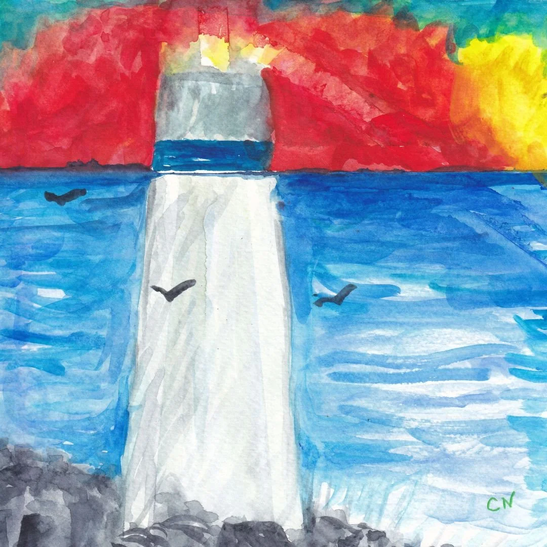 Don't Panic - 8x8 inch Watercolor
100% cotton 140lb cold press paper