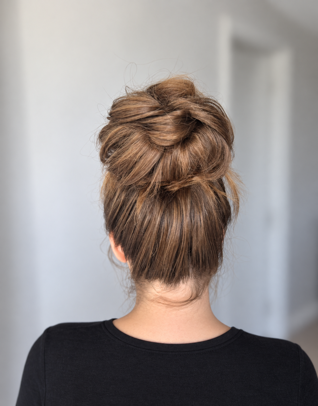 high textured bun, soft bridal up style