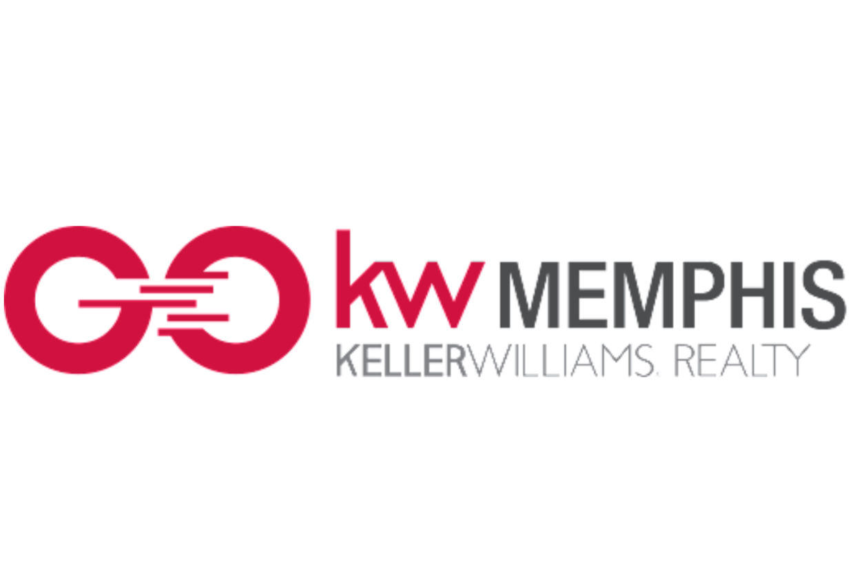 Keller Williams Realty Memphis logo featuring a stylized bicycle chain link, with the company name in black and red text.