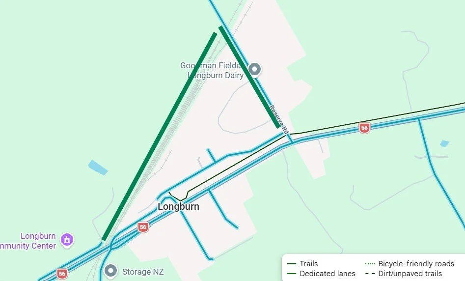 Map showing Shared pathway in Longburn, Palmerston North.