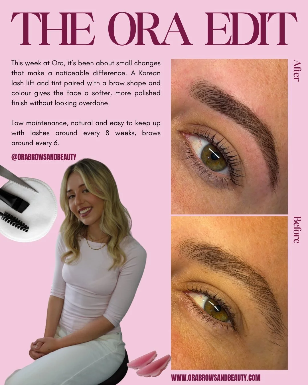 The Ora Edit, enhancing what&rsquo;s already there and bringing each client to their full potential.

Book your Ora edit through the link in bio.
#orabrowsandbeauty #sunshinecoastbeauty #browlamination #koreanlashlift #browshape