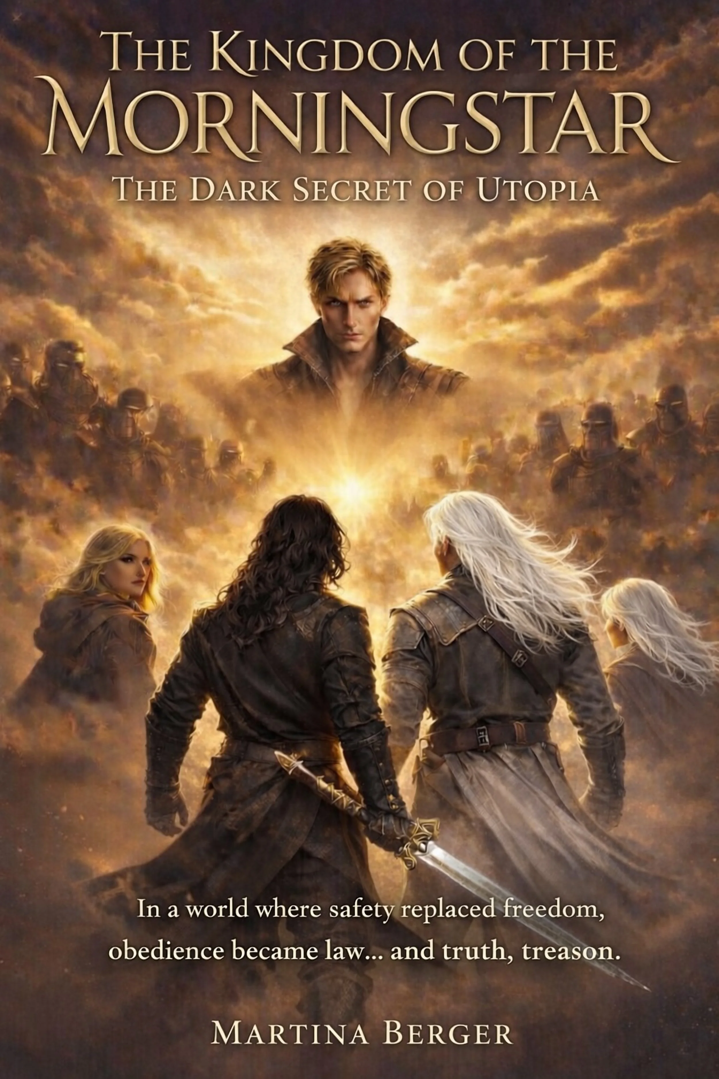 Book cover for 'The Kingdom of the Morningstar: The Dark Secret of Utopia' by Martina Berger.