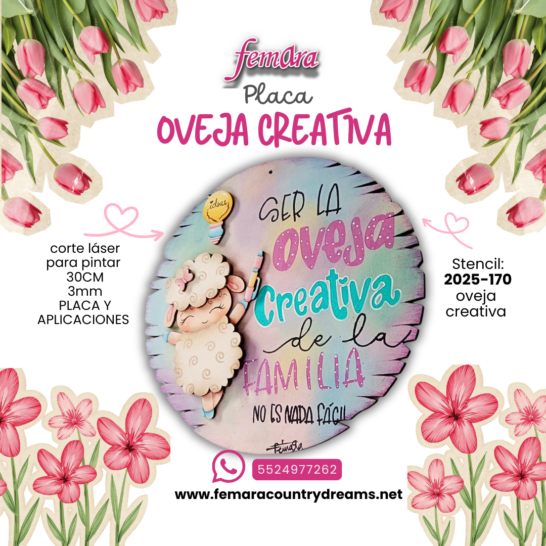 OVEJA CREATIVA PLACA
