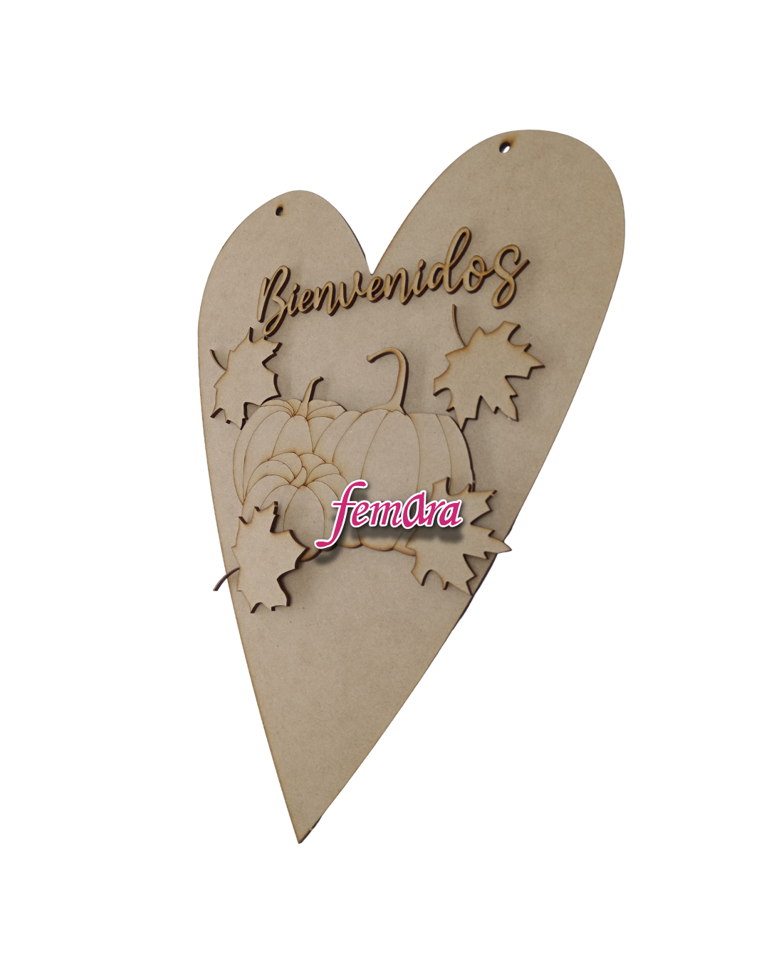 PLACA CORAZON CALABAZAS
