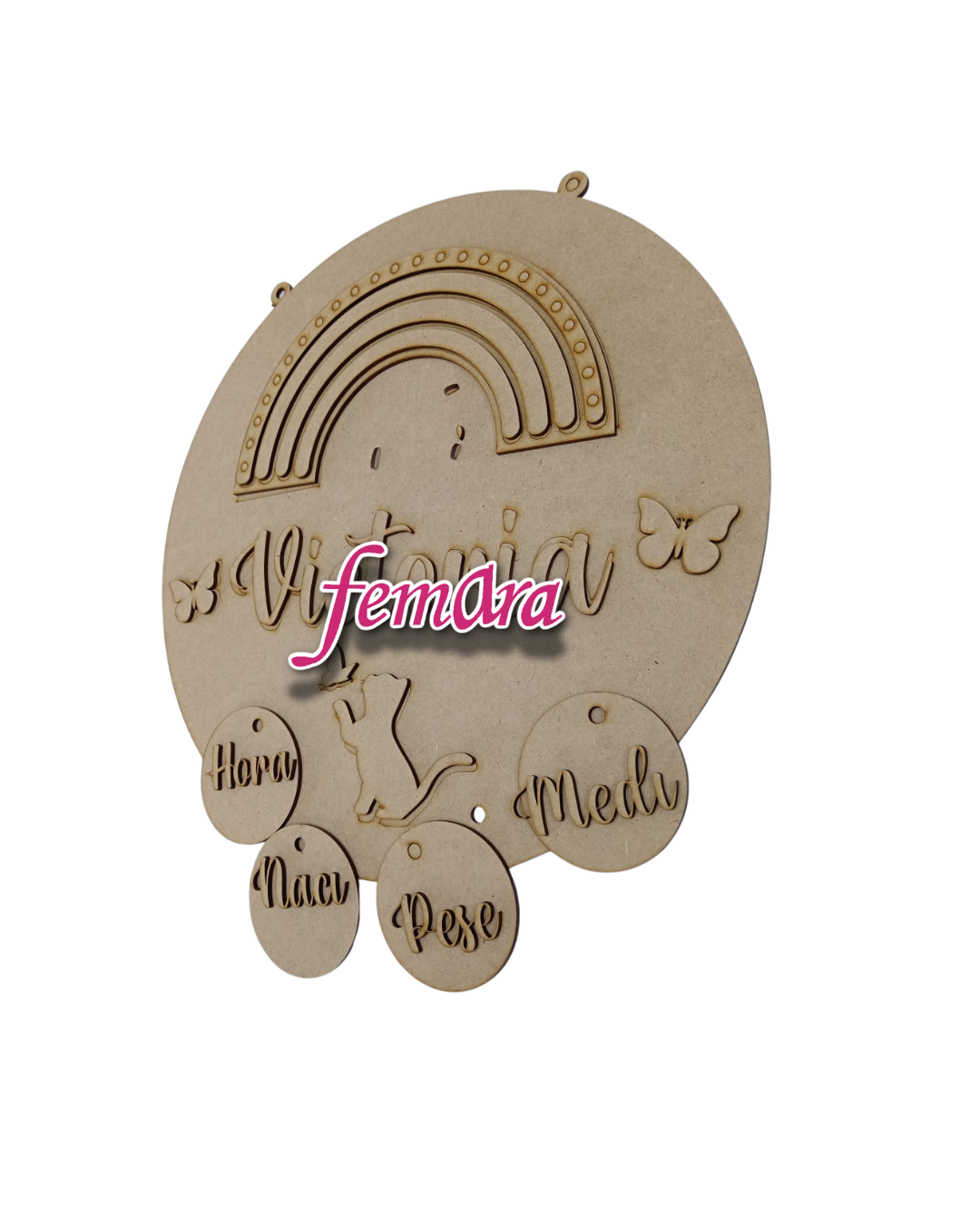 GATITO ARCOIRIS BEBE PLACA