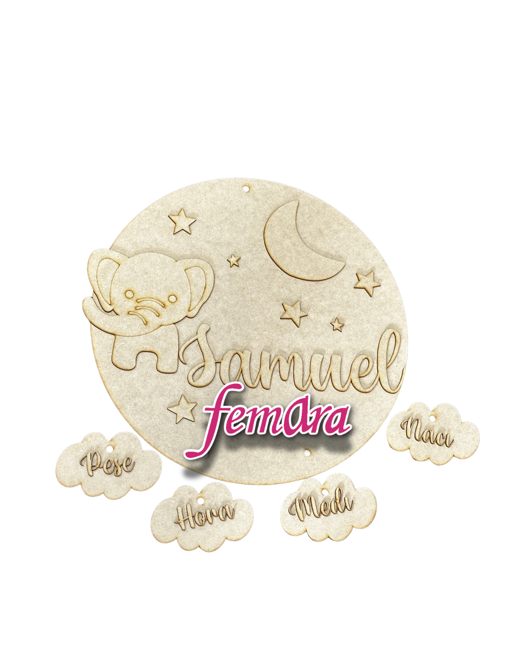 ELEFANTE LUNA BEBE PLACA