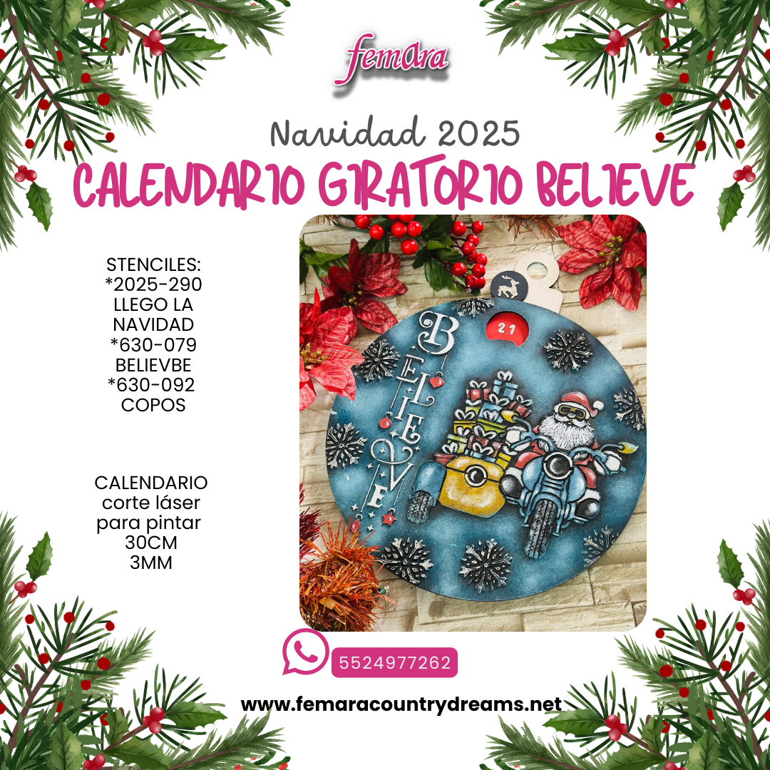 CALENDARIO GIRATORIO LLEGO LA NAVIDAD SANTA EN MOTO