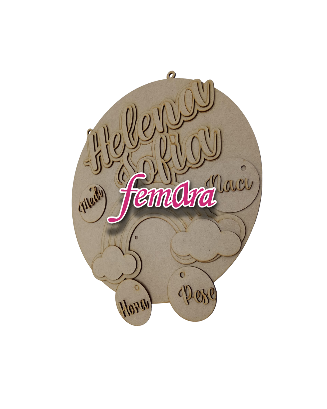 ARCOIRIS NUBES BEBE PLACA