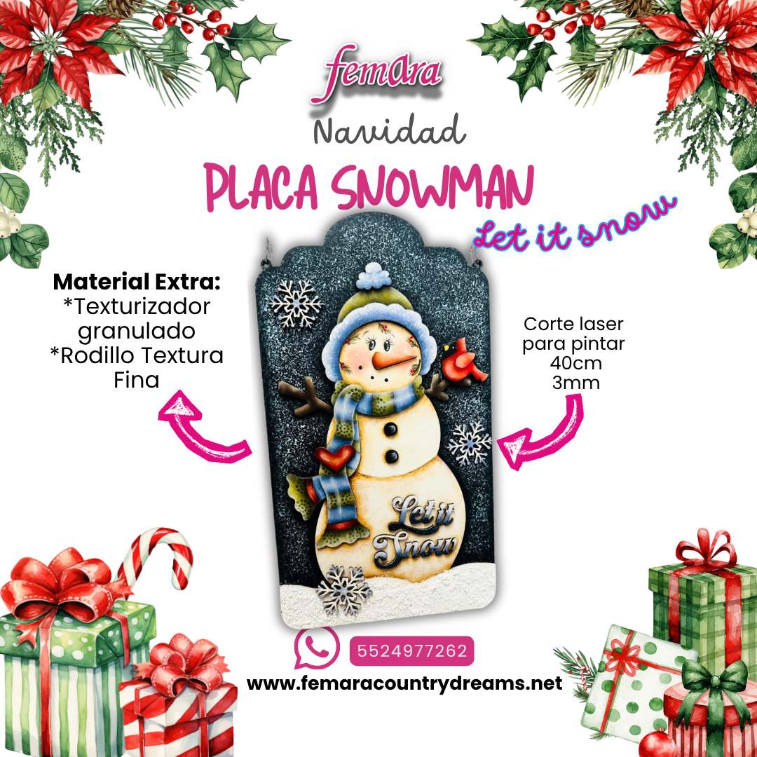 placa snowman let it snow.png