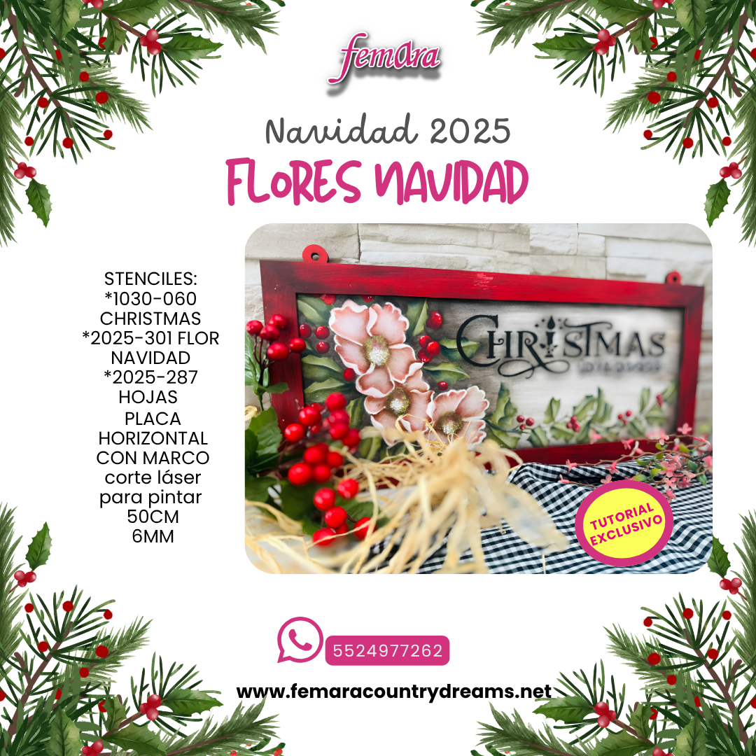 CUADRO FLORES NAVIDAD