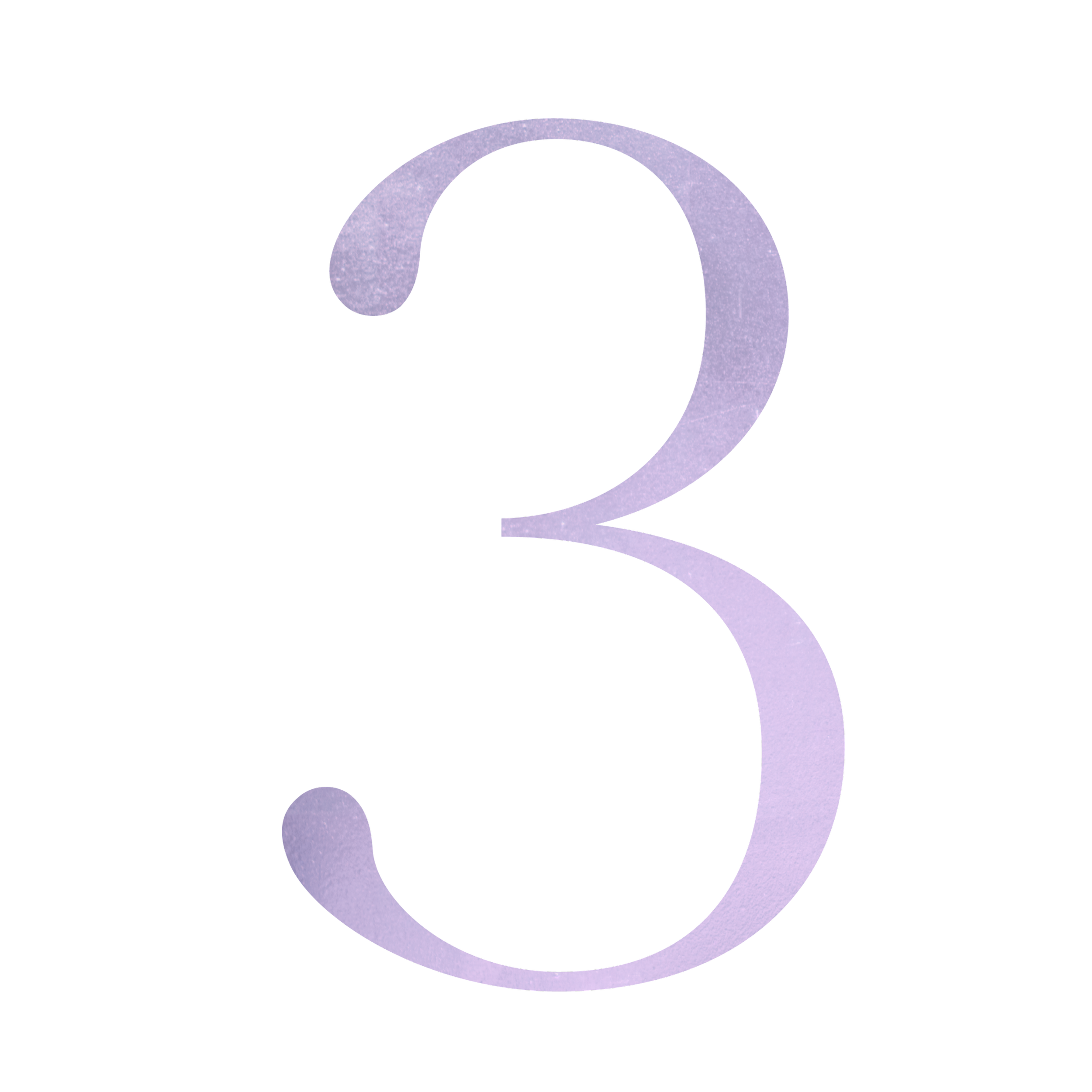 A stylized number 2 in lavender color on a dark background with a wavy design element.