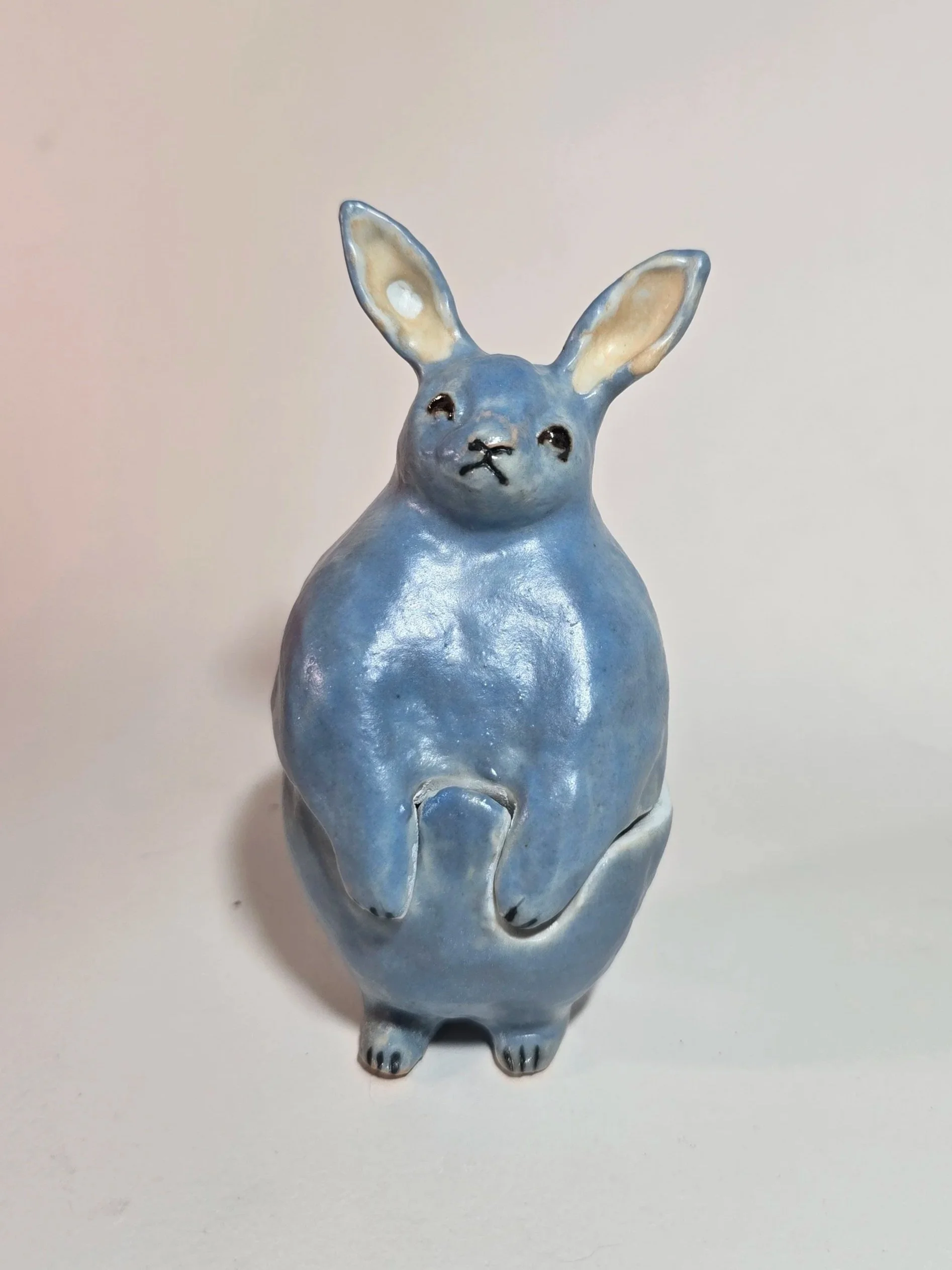 Blue rabbit, 4 inches by 3 inches 2 inches