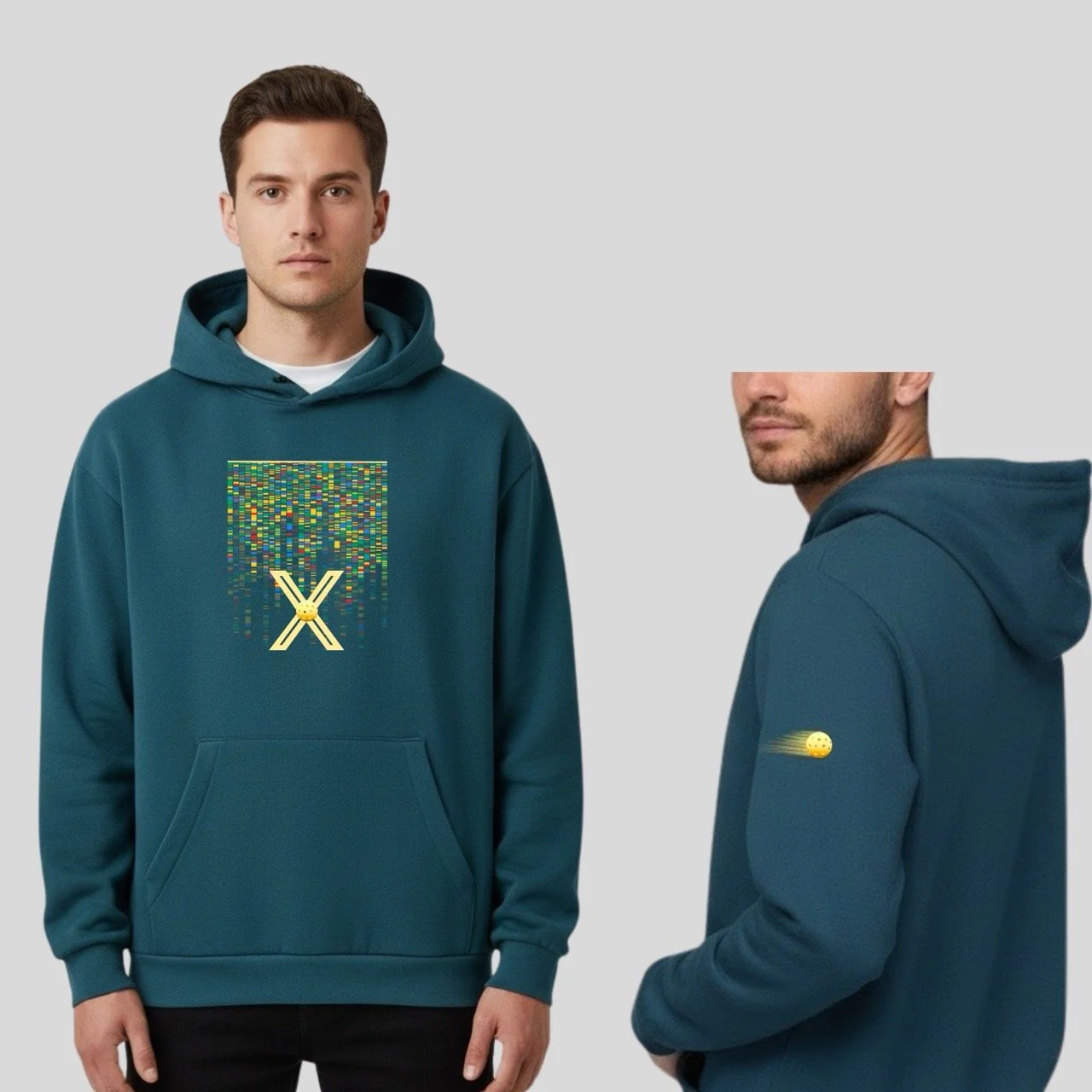 Men’s Cascade Court ReFlex Fleece Hoodie | Cyber Graphic 258g/m² Pullover