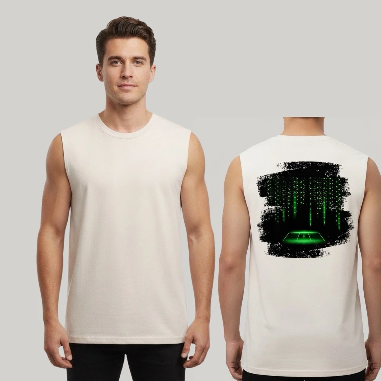 Men’s The Vitruvian Pickleballer Cotton Tank | Art of Pickleball Series
