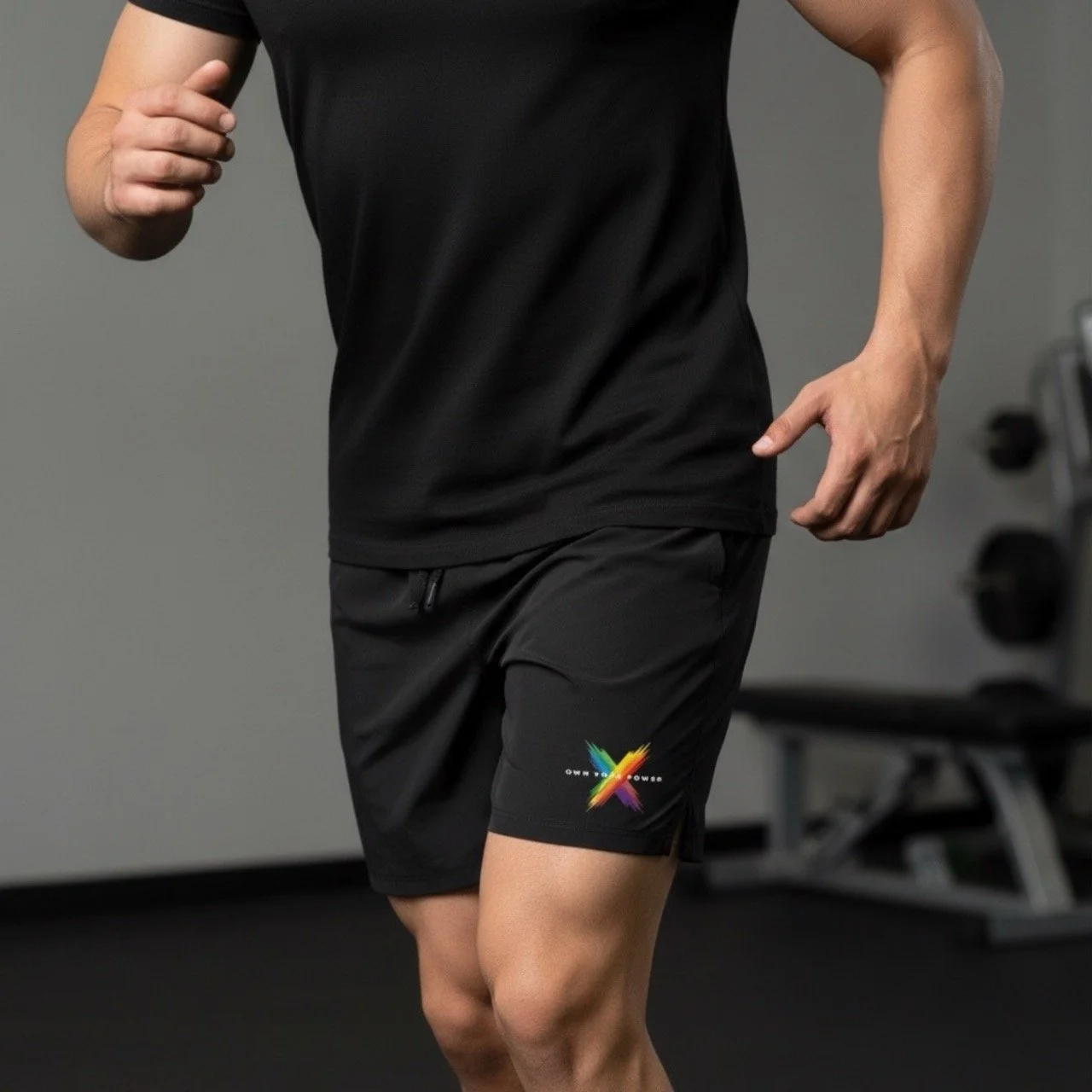 Men’s Own Your Power Athletic Shorts | 18" Pride Power Splash Stretch Shorts