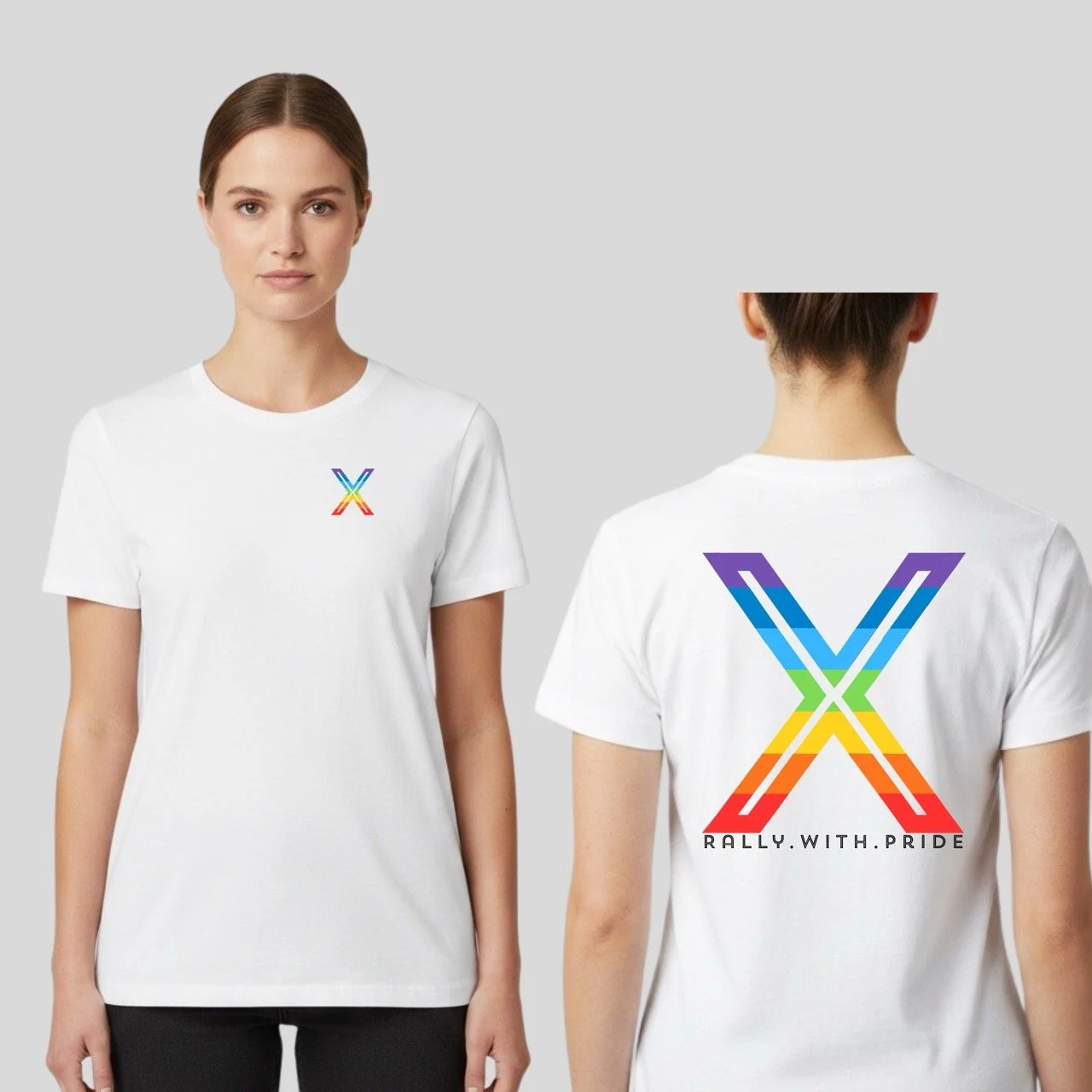 Women’s Rally with Pride Classic Graphic Tee | Rainbow X Edition